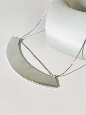 Peri'sbox Stainless Steel Half Disc Necklace