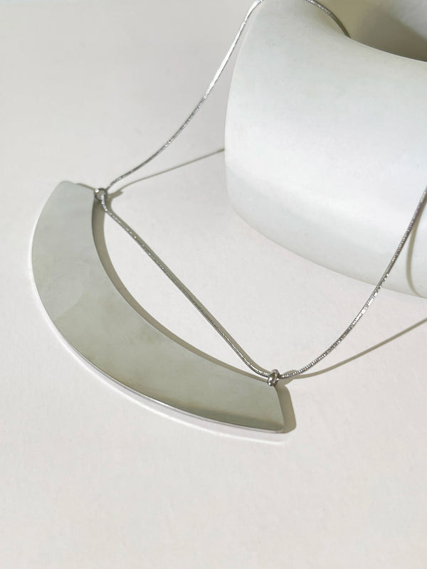 Peri'sbox Stainless Steel Half Disc Necklace