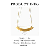Peri'sbox Stainless Steel Half Disc Necklace