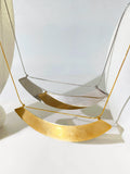 Peri'sbox Stainless Steel Half Disc Necklace