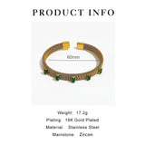 Peri'sbox Mesh Bracelet Baguette Cz Zircon Wide Cuff Bangle