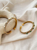 Peri'sbox Mesh Bracelet Baguette Cz Zircon Wide Cuff Bangle