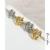 Vintage Geometric Hammered Hoop Earrings Punk Street Statement Huggie Earrings