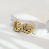 Vintage Geometric Hammered Hoop Earrings Punk Street Statement Huggie Earrings