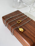 Peri'sbox Long Necklace with Oval Circle Baroque Pendant