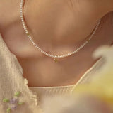 Peridot Beaded Choker Necklace