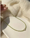 Peridot Beaded Choker Necklace