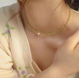 Peridot Beaded Choker Necklace