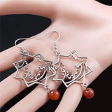 Persian Love Poem Stone Earrings Women Silver Jewelry