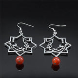 Persian Love Poem Stone Earrings Women Silver Jewelry