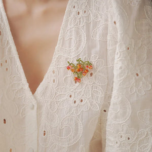 Rural Wind Persimmon Ruyi Brooch Pin for Clothing