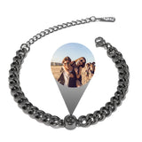 Men's Steel Circle Chain Bracelet, Adjustable Projection Design, No Fading