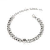 Men's Steel Circle Chain Bracelet, Adjustable Projection Design, No Fading