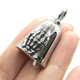Skull Hand Bell Pendant Stainless Steel Necklace