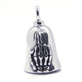 Skull Hand Bell Pendant Stainless Steel Necklace