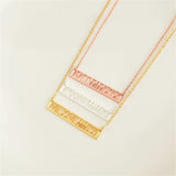 Personal Roman Numeral Date Necklace Engraved 18K Solid Wedding Anniversary Gift