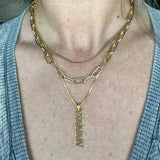 Personal Roman Numeral Date Necklace 18K Solid - Special Engraved Gift