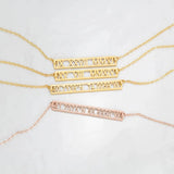 Personal Roman Numeral Date Necklace 18K Solid - Special Engraved Gift