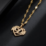 Heart Initial Letter Pendant Necklace for Women