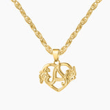 Heart Initial Letter Pendant Necklace for Women