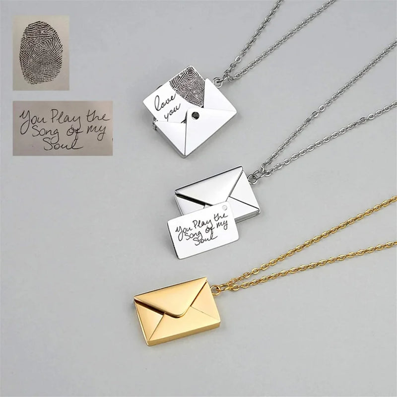 Personalised Engraving Love Letter Women Necklaces Couples Jewelry Gift