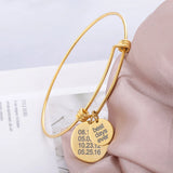 Personalised Round Bracelet Stainless Steel Bangle