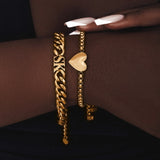 Custom Heart Bracelet with Initial Letter Charms