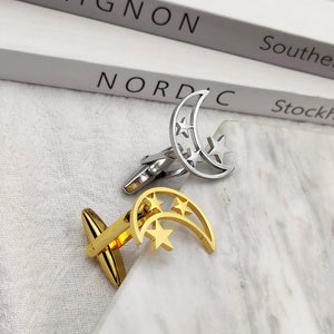 Personalised Star Moon Cufflinks for Men - Wedding Suit Shirt Cuff Links