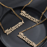 Butterfly Chain Name Necklace - Personalised Old English Style