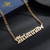 Custom Butterfly Name Necklace in Stainless Steel & 18K Plate