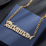 Custom Butterfly Name Necklace in Stainless Steel & 18K Plate