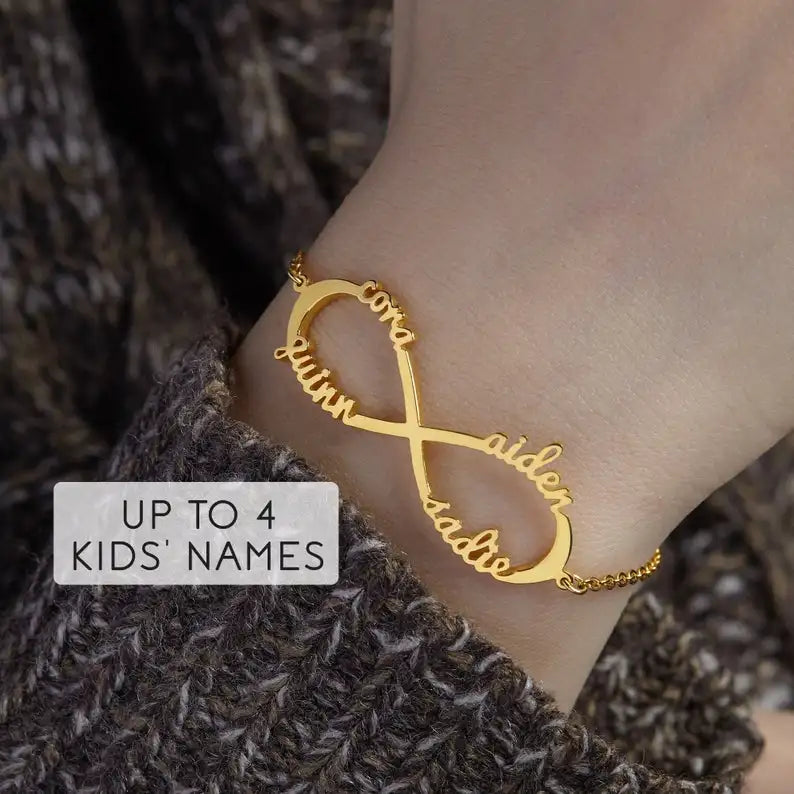 Custom Infinity Bracelet Family Jewelry Stainless Steel