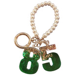 Resin 26 Letters & Foil Keychains Number Keychain Bag Pearl Heart Key Rings