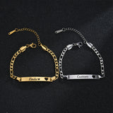 Personalised Baby Bracelet Stainless Steel Engraved Name ID Plate Bracelet