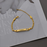 Personalised Baby Bracelet Stainless Steel Engraved Name ID Plate Bracelet