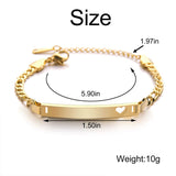 Personalised Baby Bracelet Stainless Steel Engraved Name ID Plate Bracelet