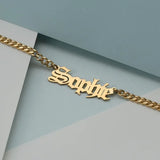 Personalised Baby Name Bracelet Old English Stainless Steel Custom Gift