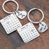 Personalised Calendar Keychain Date Anniversary Wedding Women Men Gift