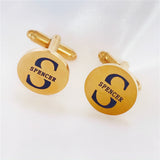 Custom Engraved Name Cufflinks Stainless Steel Square Round Cufflink