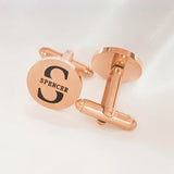 Custom Engraved Name Cufflinks Stainless Steel Square Round Cufflink