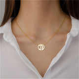 Personalised Initials Necklace Stainless Steel Letter Pendant