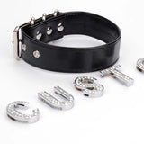 Personalised Leather Choker Letters Collar Gothic Necklace