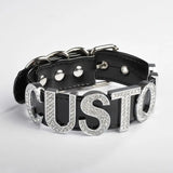 Personalised Leather Choker Letters Collar Gothic Necklace