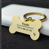 Personalised Pet ID Tag Stainless Steel Collar Cat Name Tags Engraved