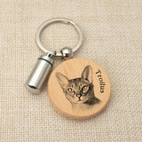 Personalised Dog Photo Keychain Wooden Urn Keyring