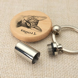 Personalised Dog Photo Keychain Wooden Urn Keyring