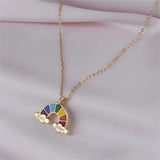Personalized Rainbow Name Necklace Couple Double Name Necklace 18k Plated