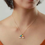Personalized Rainbow Name Necklace Couple Double Name Necklace 18k Plated