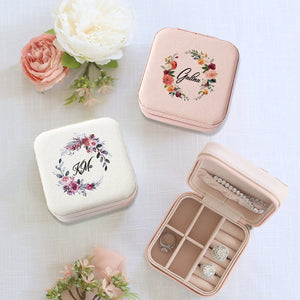 Personalised Floral Wreath Jewellery Box with Name