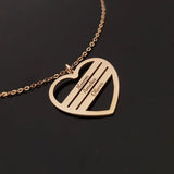 Personalised Heart Name Necklace Women Stainless Steel Couple Family Letter